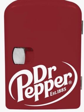 Dr Pepper Mini Fridge - Cherry Red with White Logo